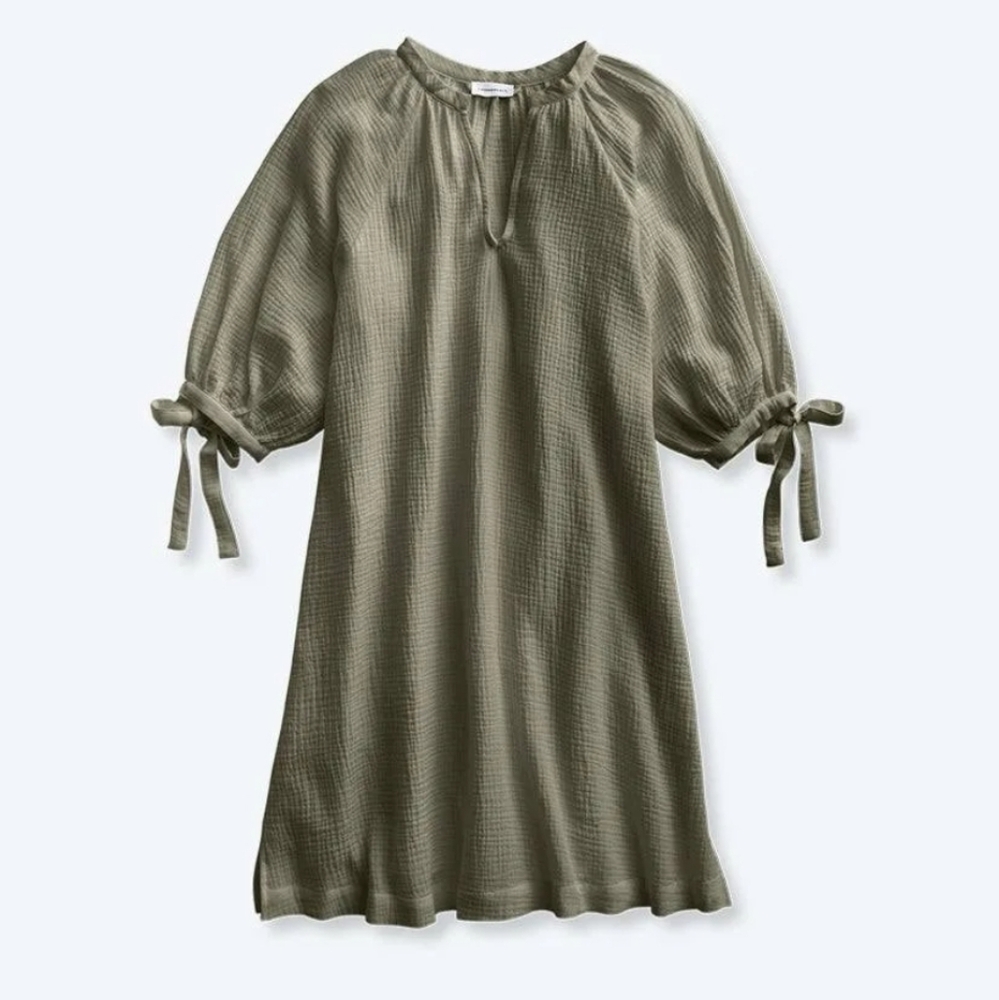 Summersalt Bow Tie Sleeve Gauze Dress Going Places Coverup Cover Up Dress - M